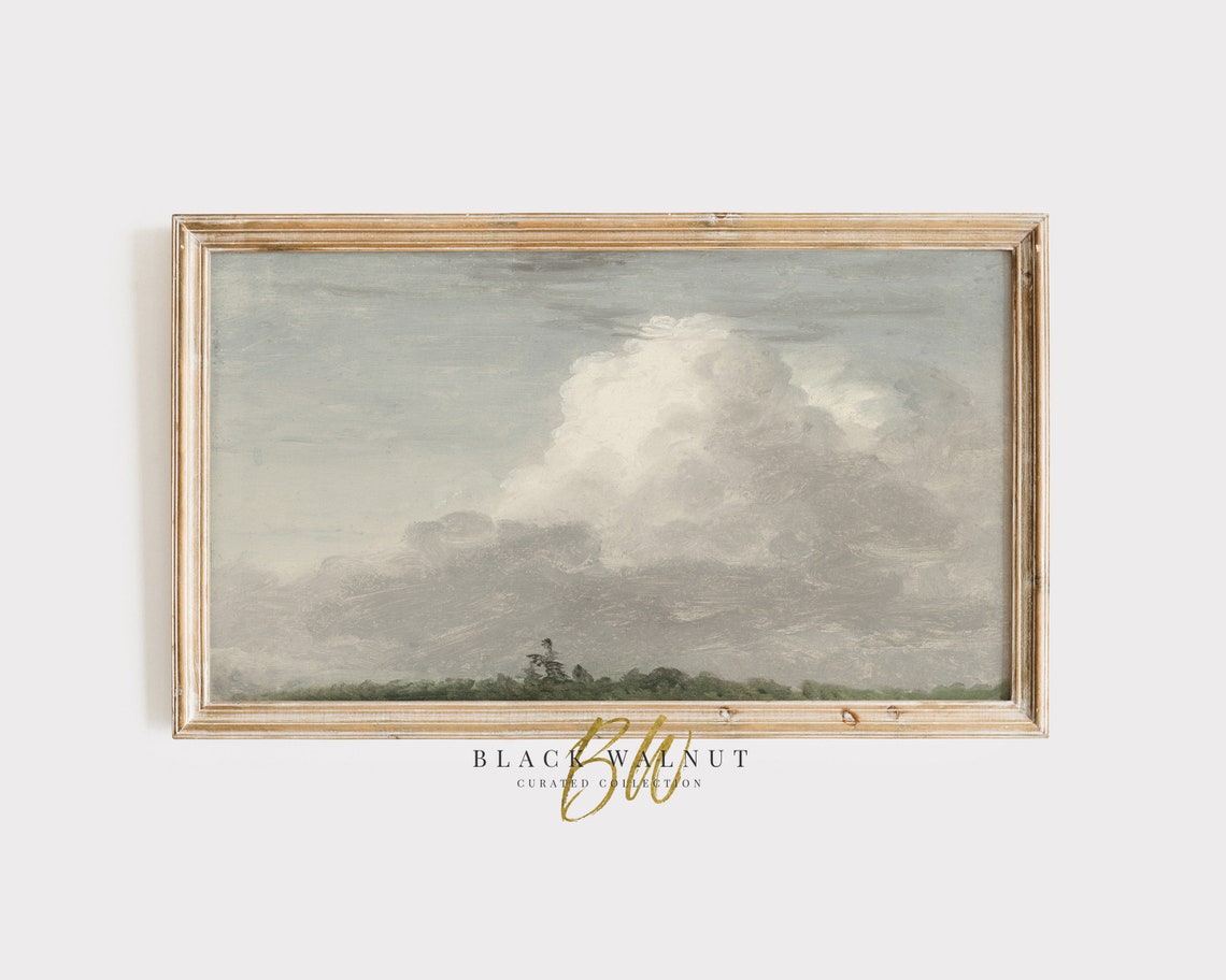 Towering Cloud Study Pale Sky Minimalist Landscape Cloudscape Print