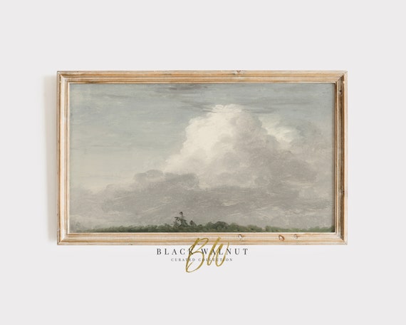 Cloud Painting For Frame Tv Vintage Clouds Tv Art Neutral Aesthetic Muted Minimalist Landscape Modern Farmhouse Tv Art