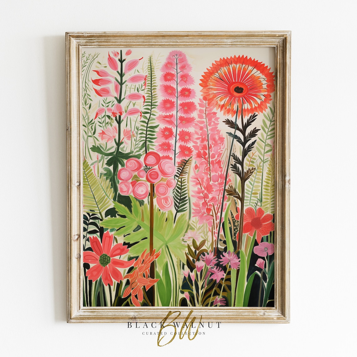 Funky Flowers Art Print, Modern Maximalist Decor