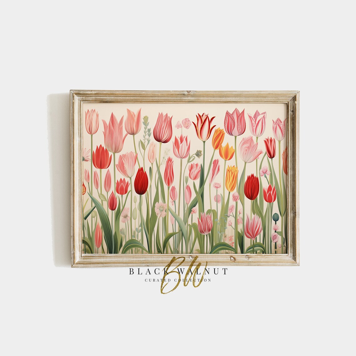 Tulips Retro Tulip Field Art Print, Floral Illustration - Image 2