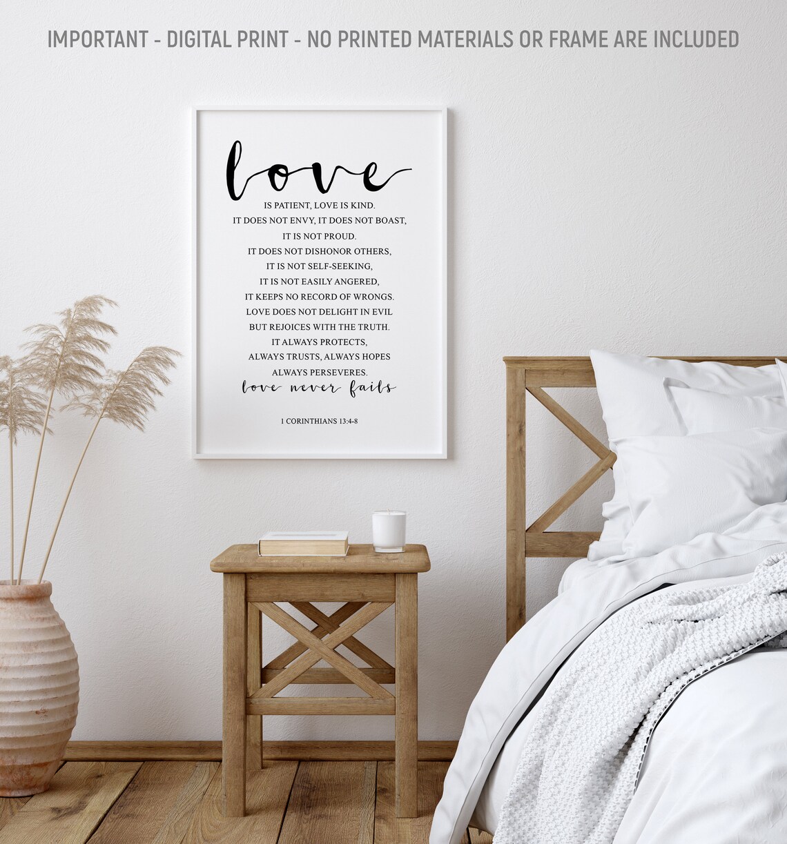 Love Is Patient, Love Is Kind Bible Verse Art Print - Image 2