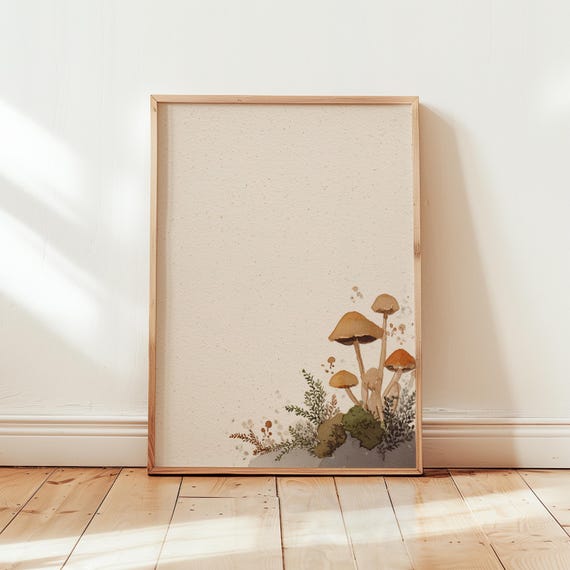 Cottagecore Mushroom Print Botanical Forest Wall Art