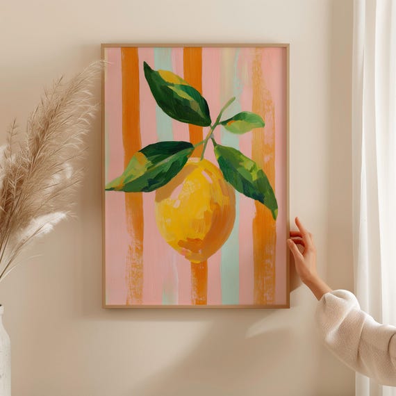 Lemon Art Print, Hello Summer Kitchen Decor