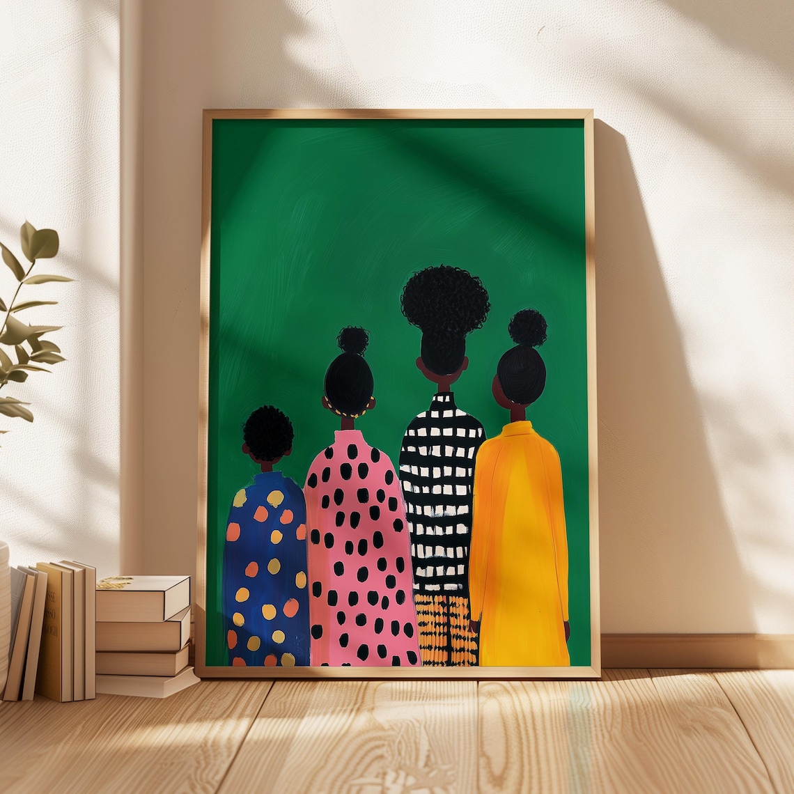 Afrocentric Family Wall Art, Boho Folk Decor