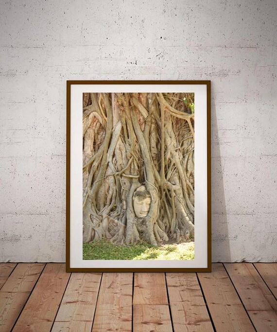 Famous Buddha Statue Ayutthaya Thailand Street Photography Wall Art Gift Ancient City Travel