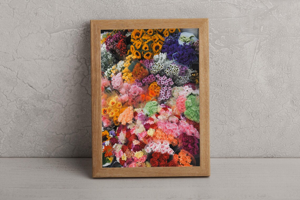 Colorful Flower Market Bouquet Photography Poster Fresh Floral Art