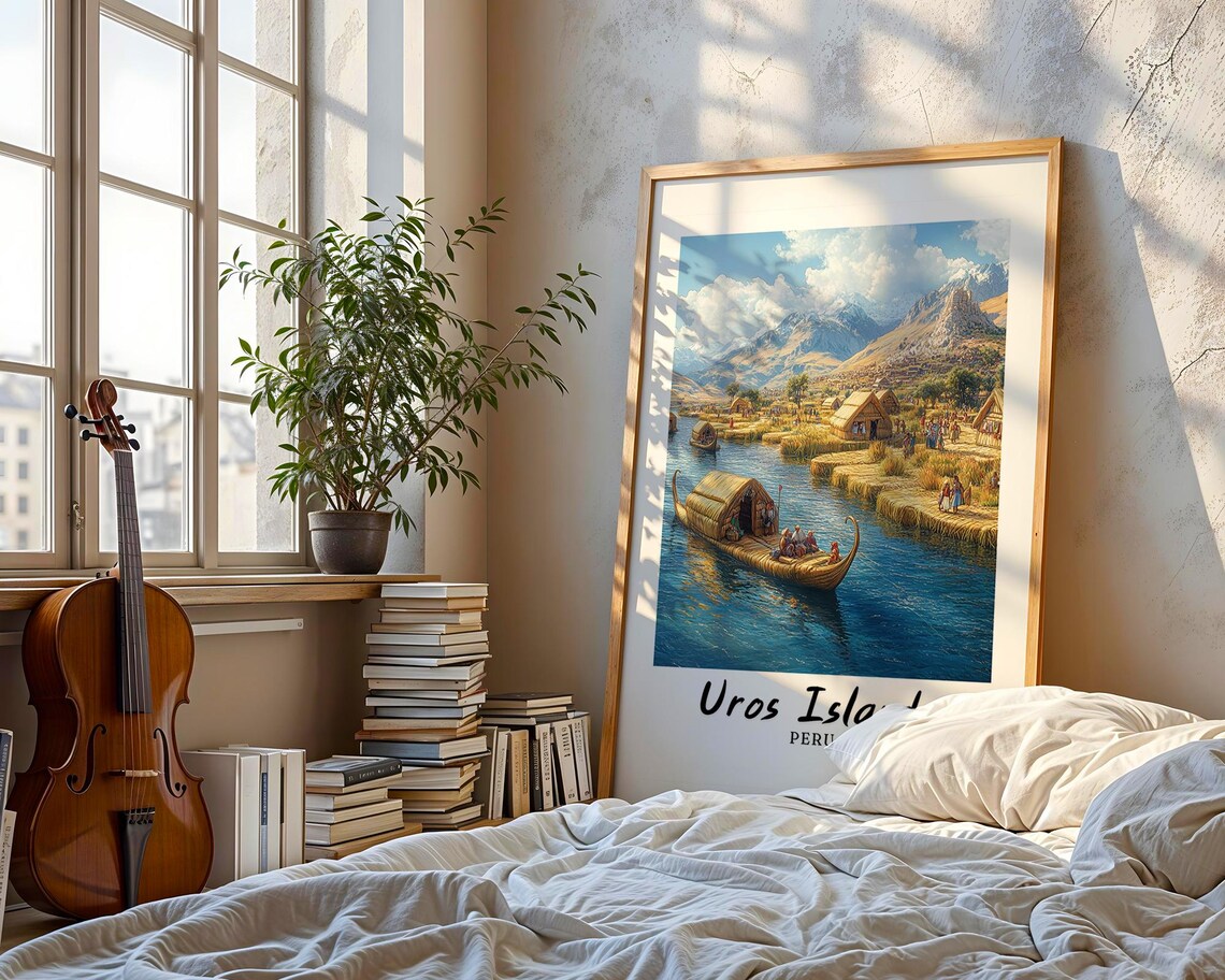 Uros Islands Travel Poster, Peru Illustration - Image 3