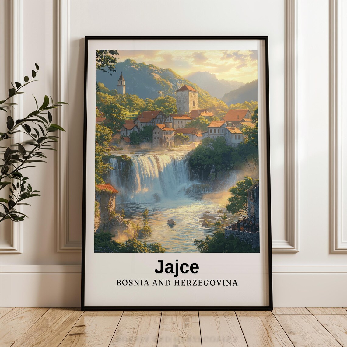Jajce Travel Poster, Bosnia And Herzegovina