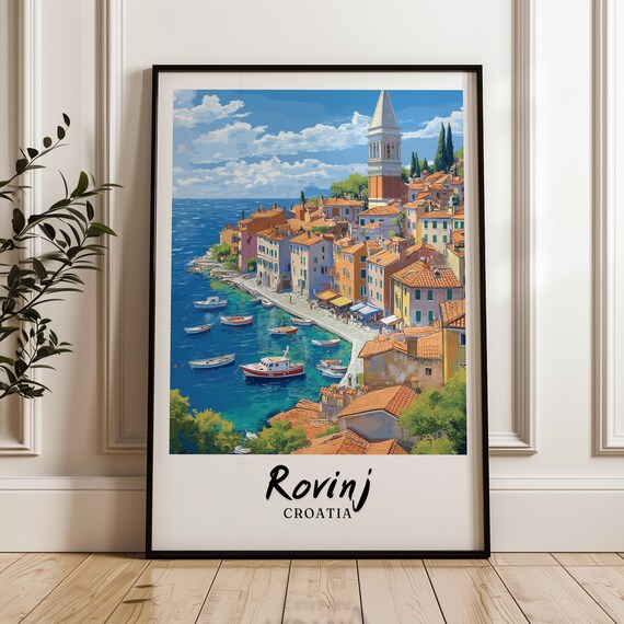 Rovinj Travel Print, Croatia Wedding Gift
