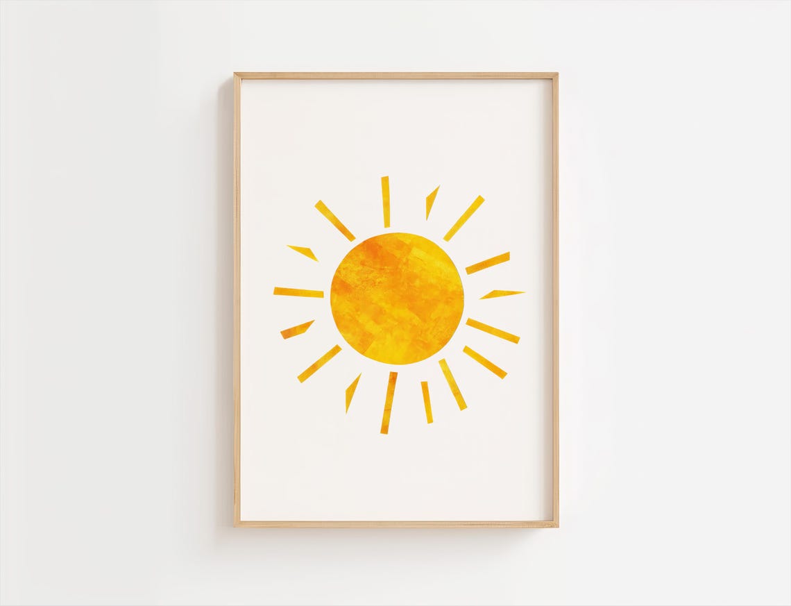 Hungry Bug Sun The Very Caterpillar Inspired Wall Art Print Nursery Here Comes Sunshine