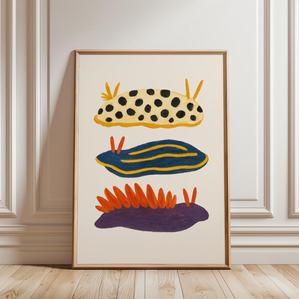 Colorful Nudibranch Sea Slugs Ocean Kids Animal Playful Print