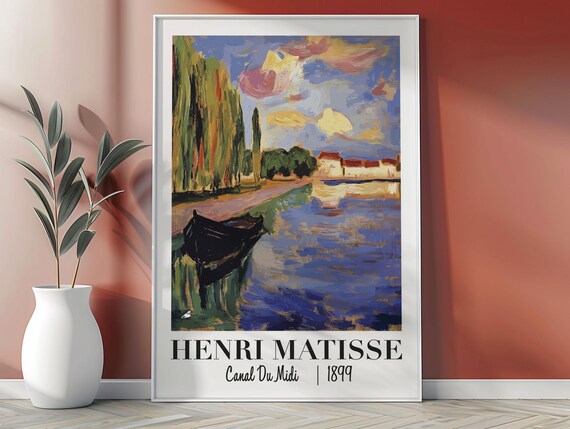 Henri Matisse Canal Du Midi 1899 River Boat Landscape Art Poster