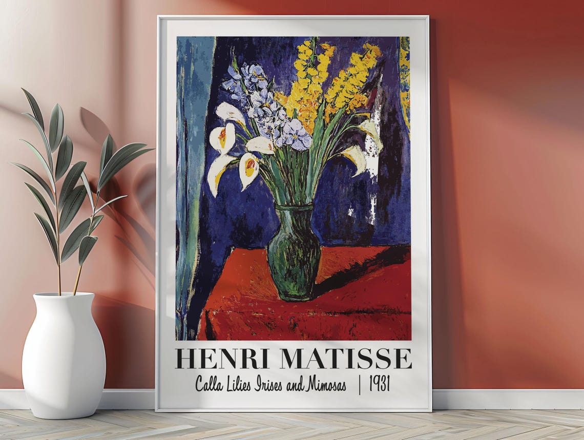 Henri Matisse Calla Lilies Irises and Mimosas 1931 Art Poster