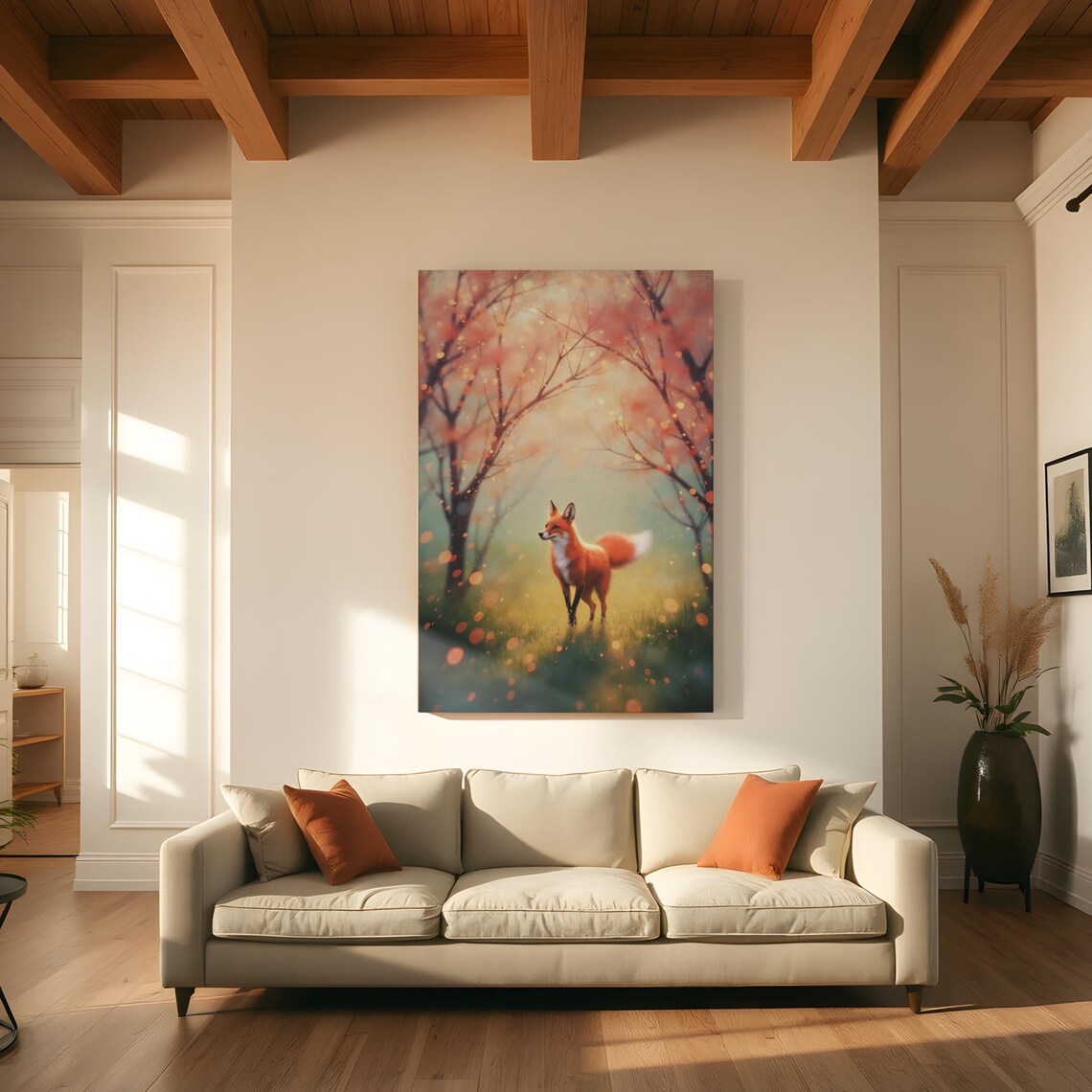Red Fox Autumn Forest Golden Light Enchanted Wildlife Art Poster - Image 3