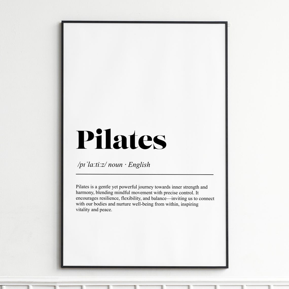 Pilates Definition Mindful Movement Word Art Typography Poster