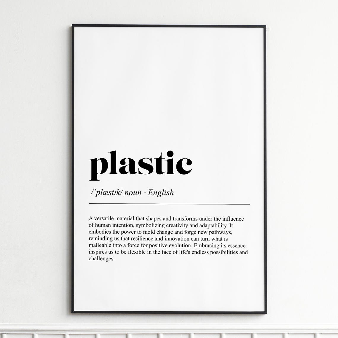 Plastic Word Definition Creative Minimalist Typography Poster