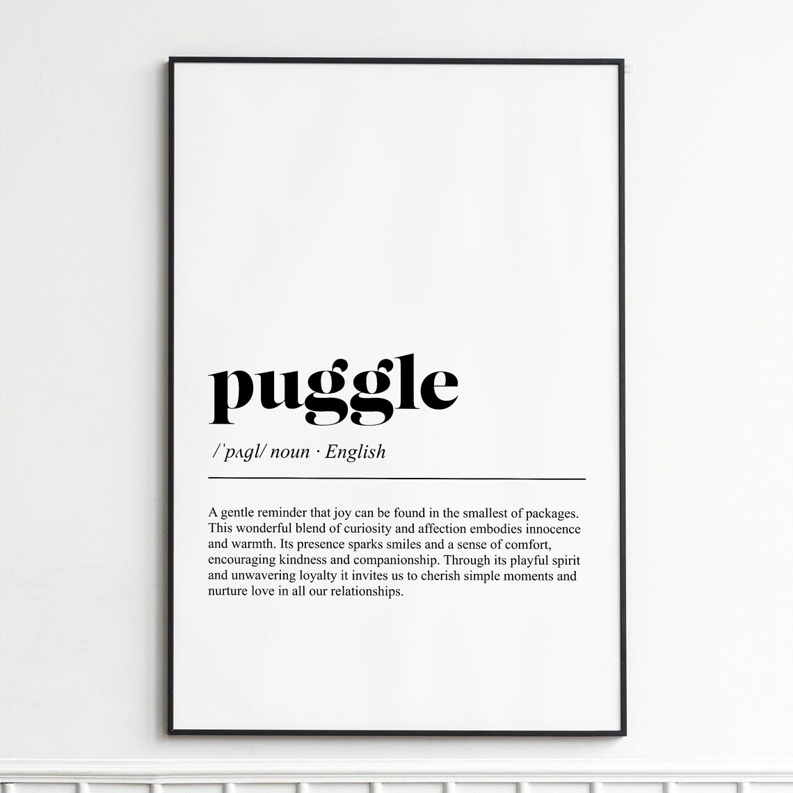 Puggle Dog Breed Definition Joyful Minimalist Typography Poster