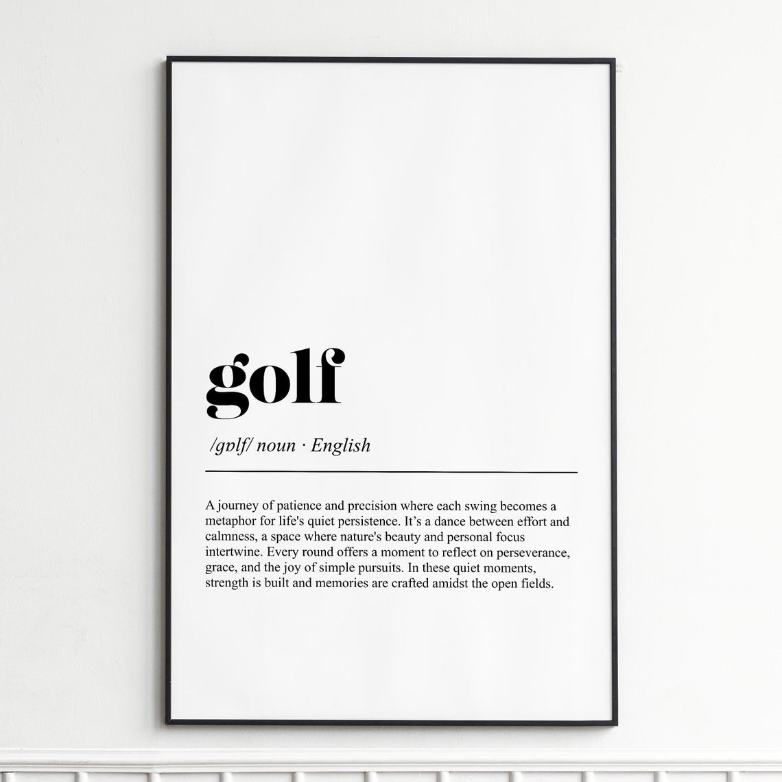 Golf Definition Print Elegant Typography Wall Art Modern Dictionary Poster Home Decor Or Office