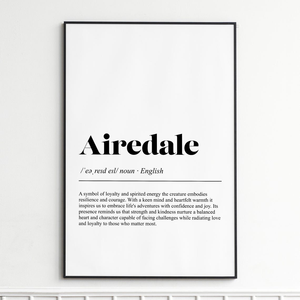 Airedale Terrier Dictionary Definition Dog Breed Typography Poster