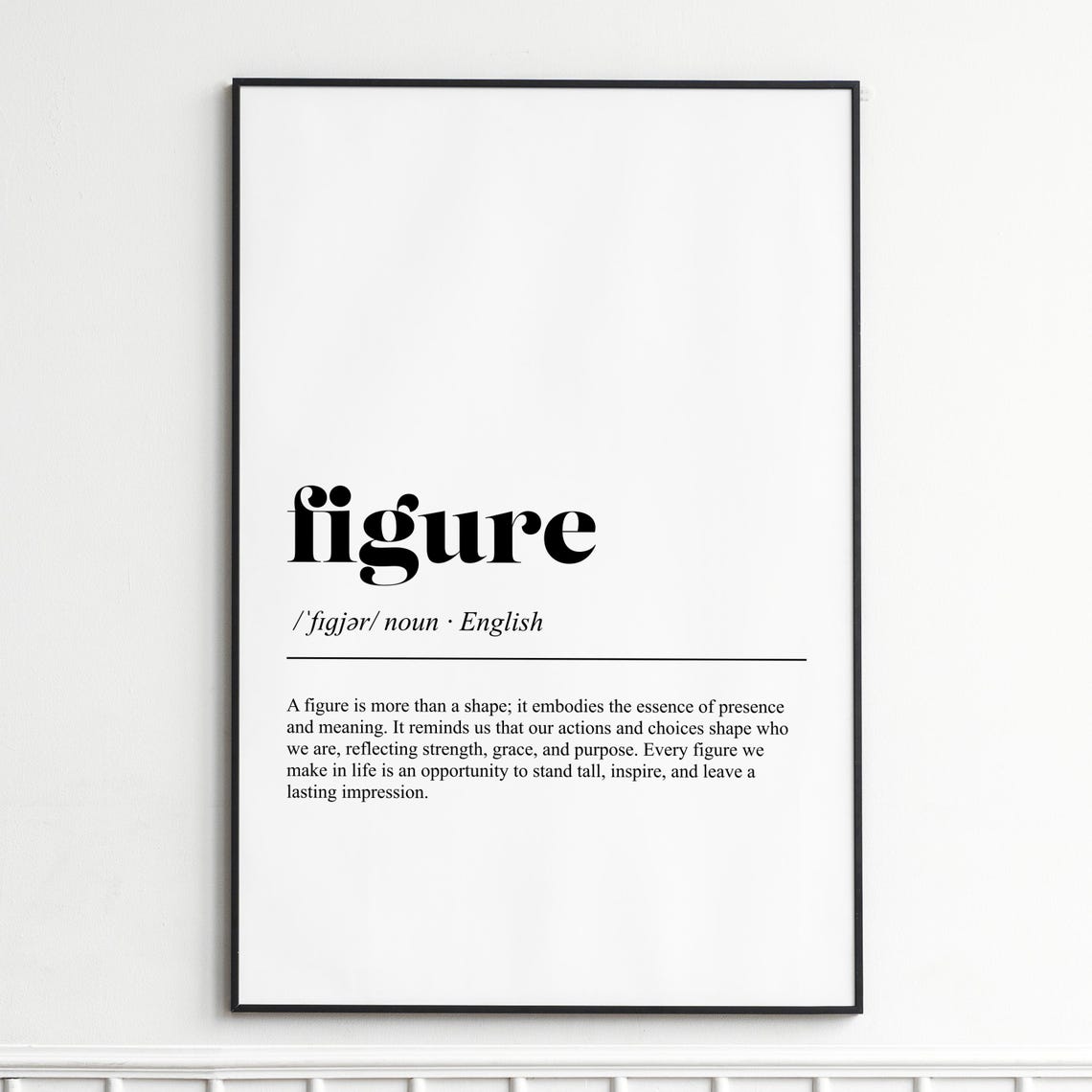 Figure Definition Print Elegant Dictionary Wall Art Modern Typography Home Decor Inspirational Poster