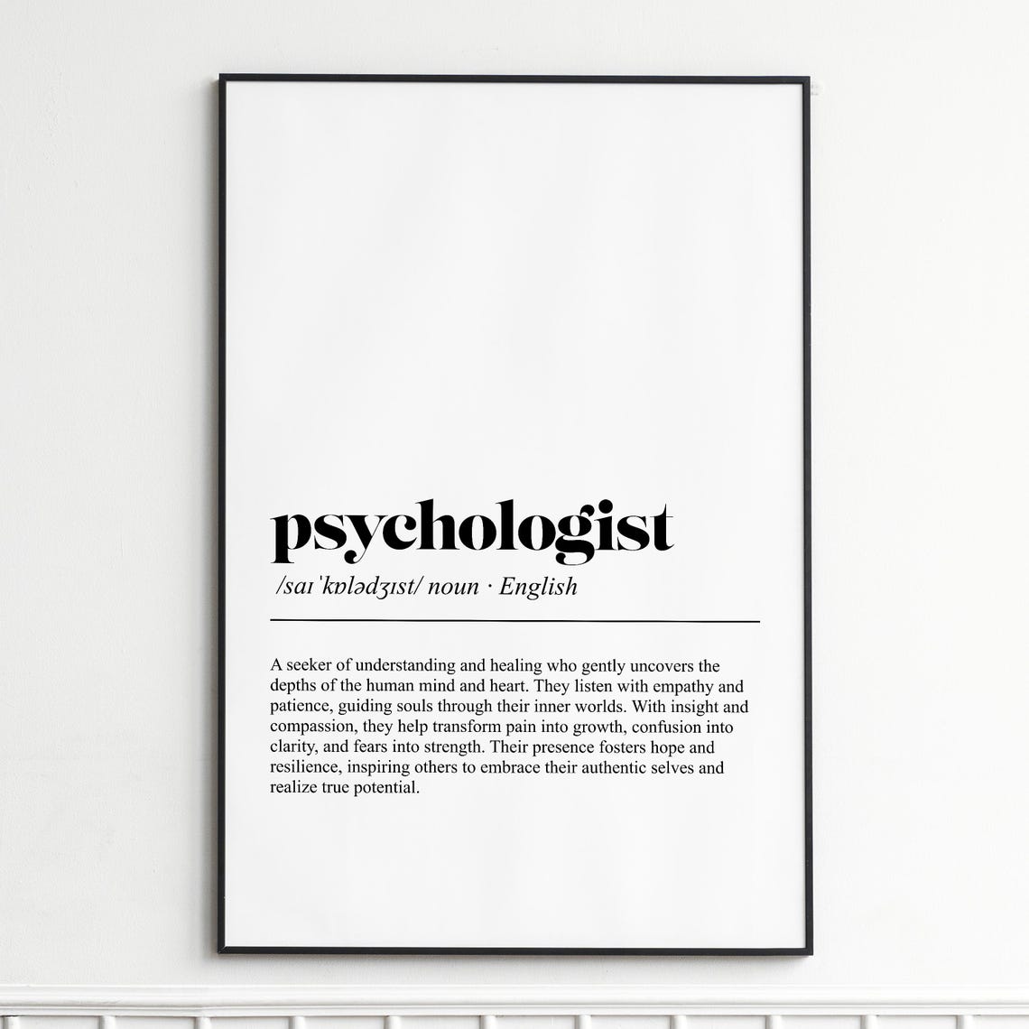 Psychologist Definition Dictionary Style Typography Wall Decor Poster