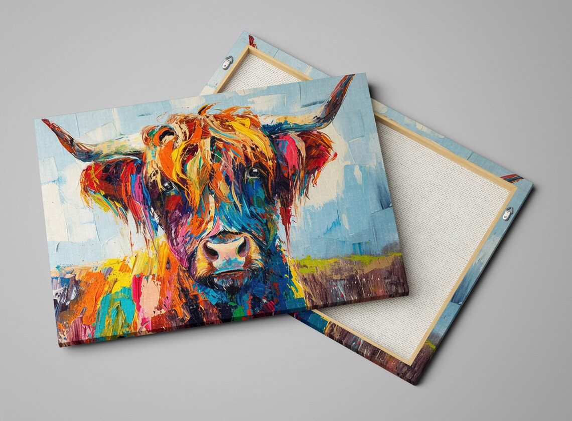 Highland Cow Majesty, Rustic Farmhouse Art Print - Image 4