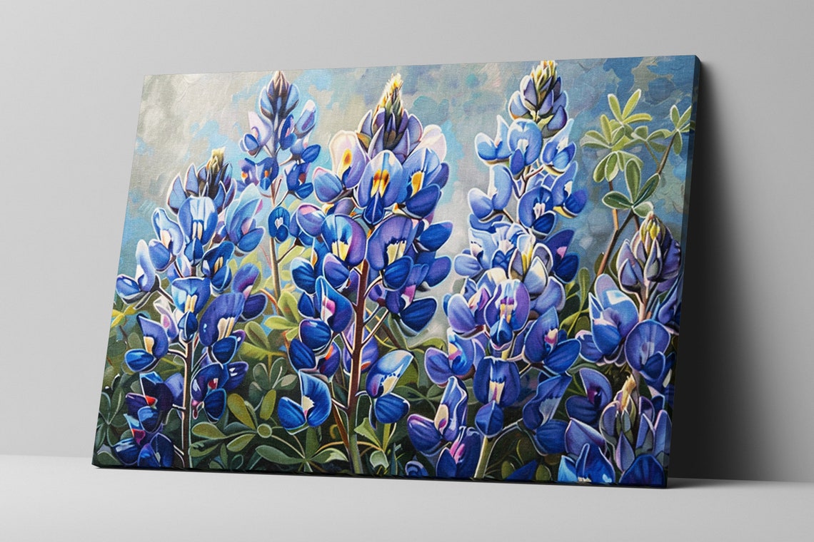Texas Bluebonnet Flower Cluster Bright Blue Blossom Floral Poster - Image 4