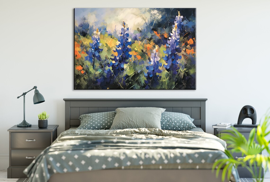 Texas Bluebonnet Spring Wildflower Wall Art Print - Image 2