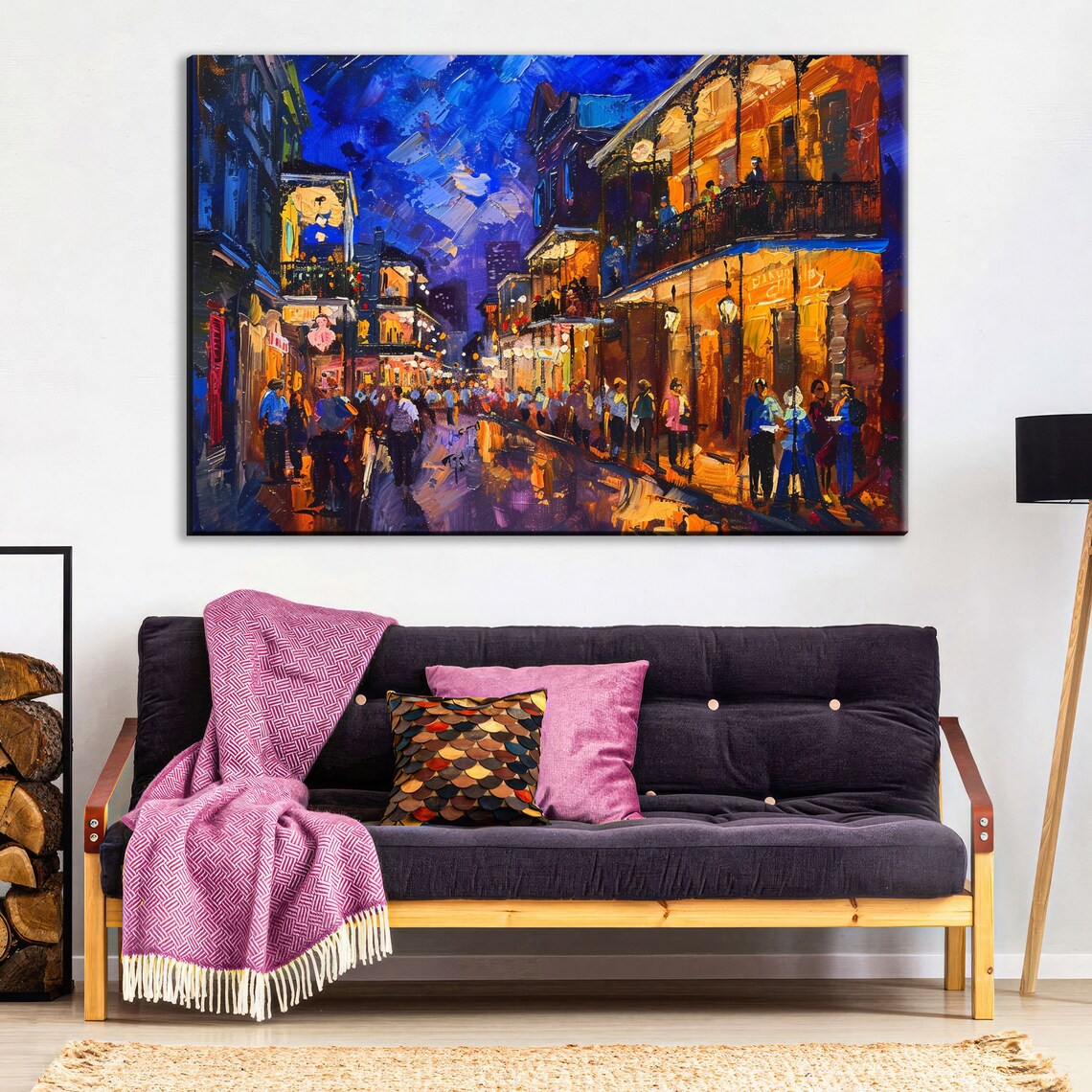 Nola Purple Nights French Quarter Night Art Print - Image 2