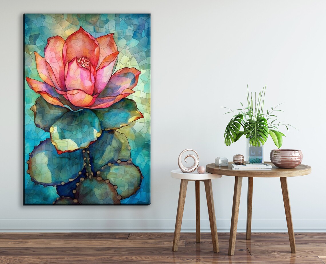 Mexican Cactus Bloom Watercolor Art Print, Southwest Decor - Image 3