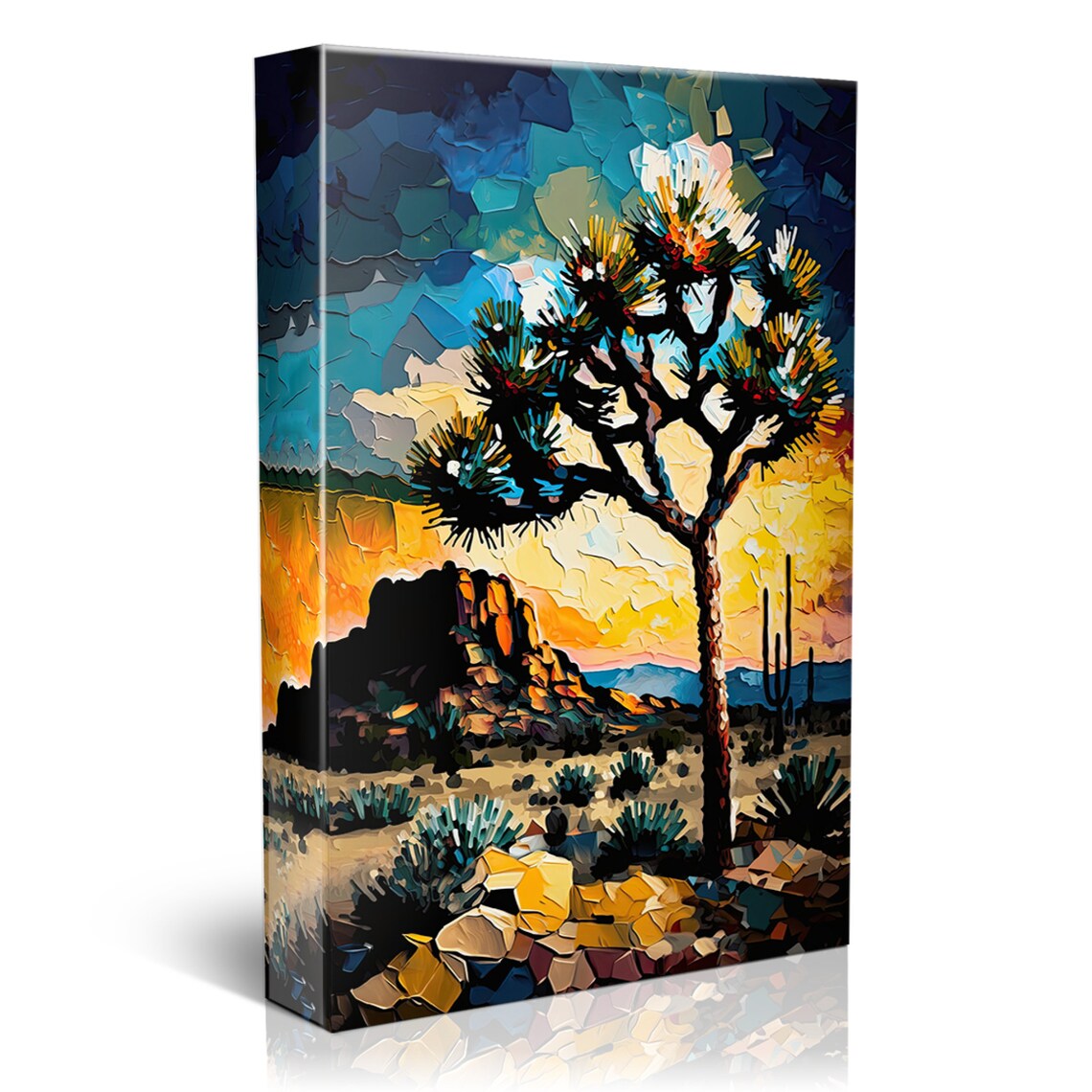 Joshua Tree Wall Art Desert Landscape Painting Southwestern Scenery Giclee Art Print - Image 4