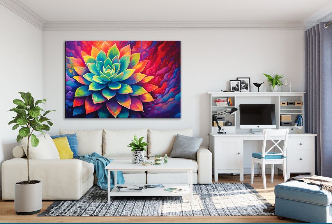 Succulent Elegance Desert Cactus Art Print - Image 3