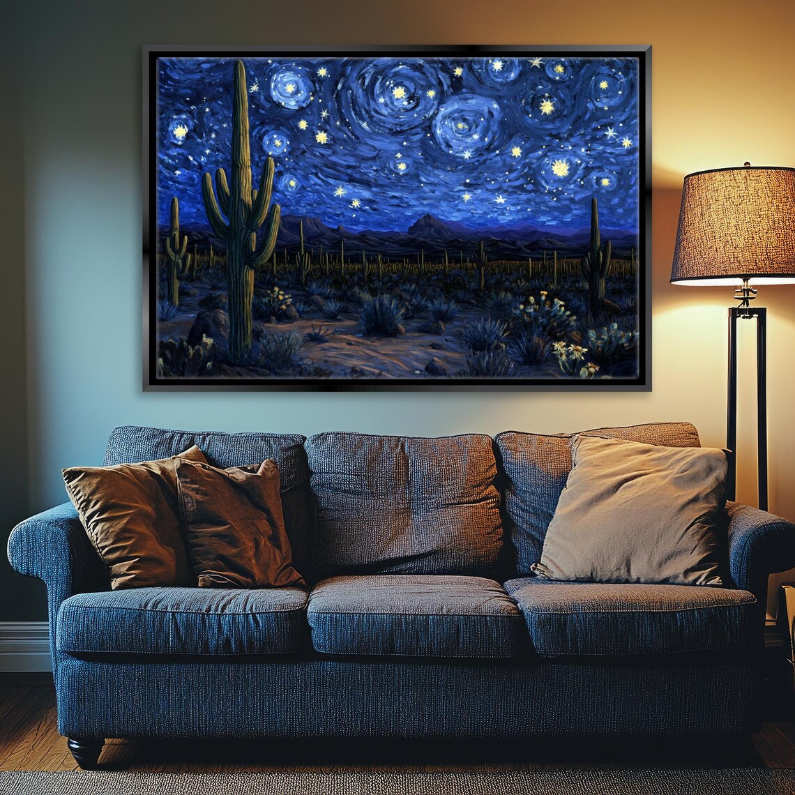 Starry Night Desert Scene, Van Gogh Art Print - Image 4