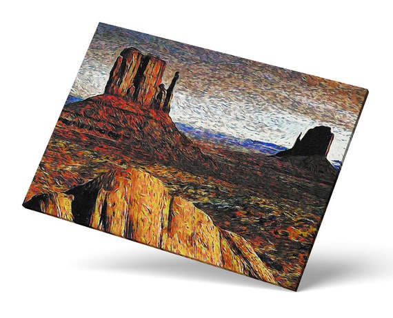 Desert Scene Art Southwest Art Print Desert Canyon Wall Art Impressionist Art