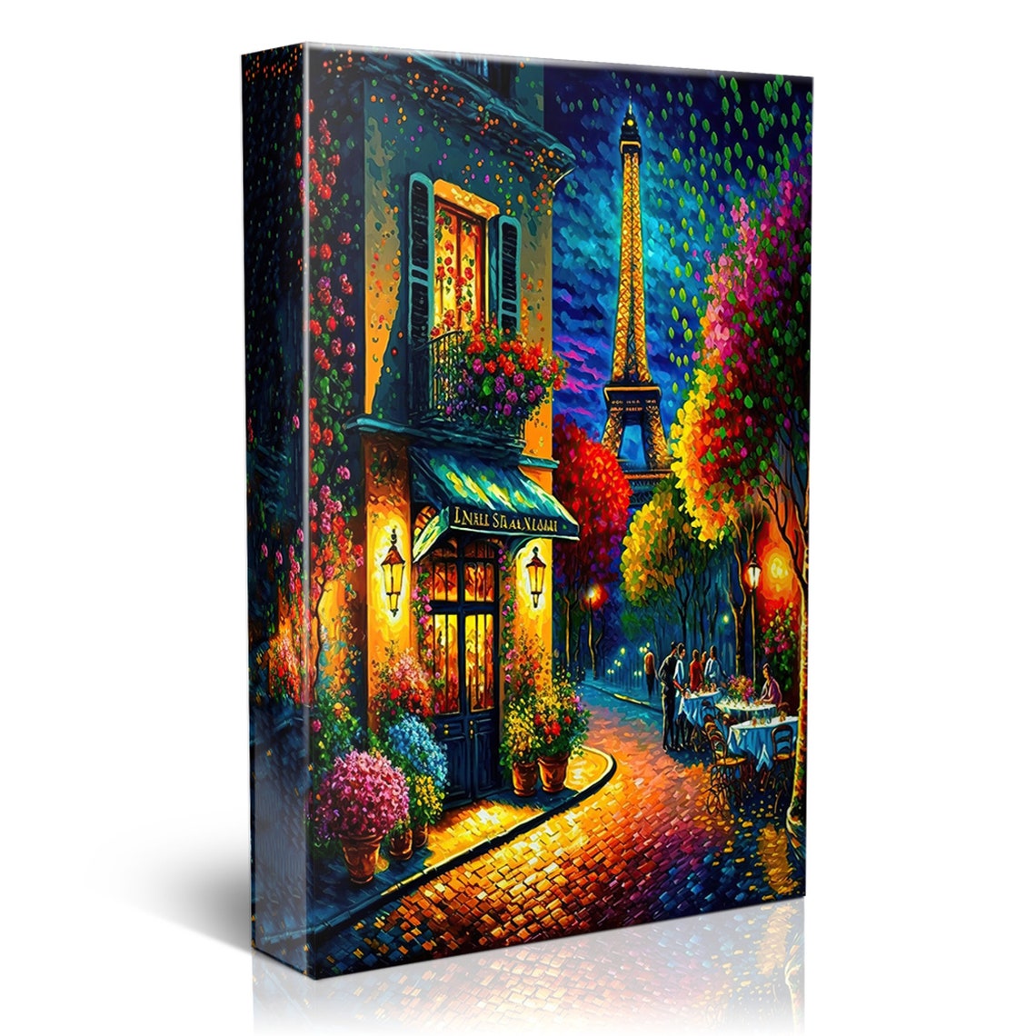 Paris Bright And Colorful Eiffel Tower Paris Painting Giclee Print French Design Wall Art - Image 4