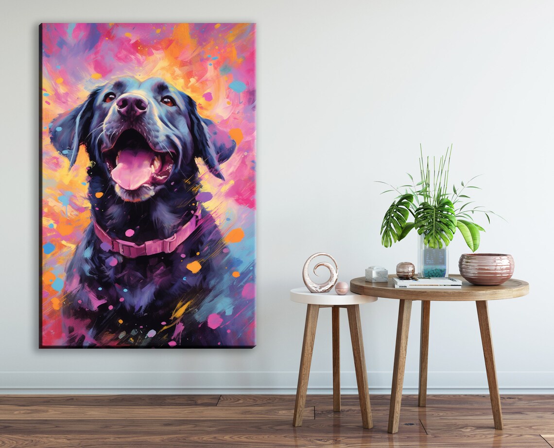 Black Labrador Portrait Painting, Dog Art Print - Image 2