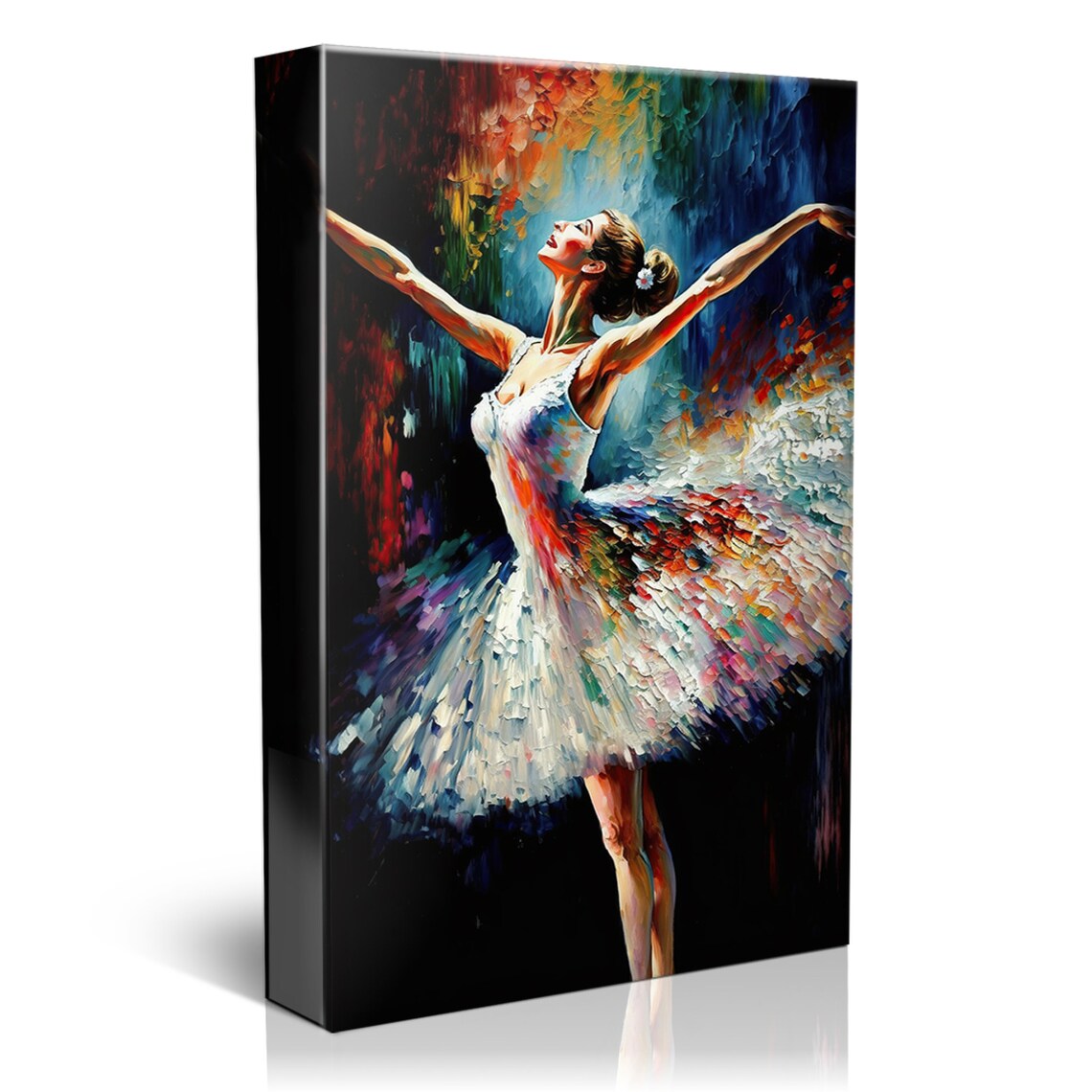 Graceful Ballerina White Tutu Arms Raised Ballet Dancer Stage Art Poster - Image 4