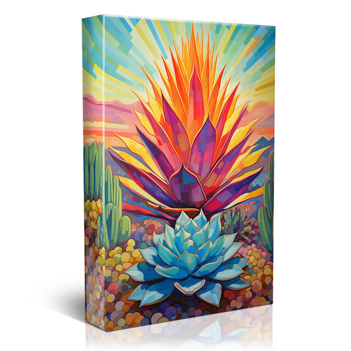Colorful Modern Agave Cactus, Southwest Poster Print - Image 5