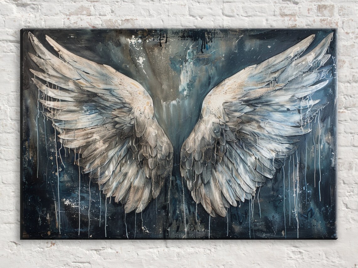 Feathered Angel Wings Spraypaint Style Art Print