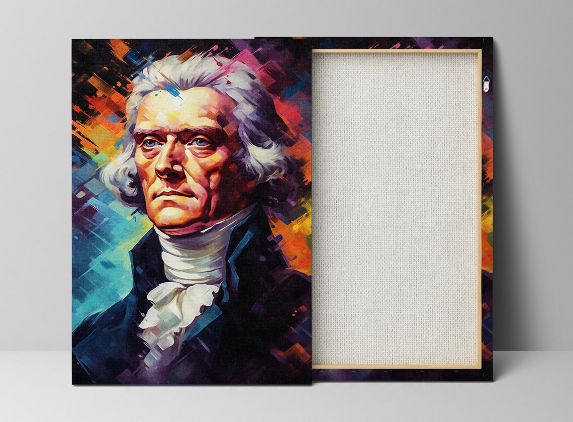 Thomas Jefferson Founding Father Portrait Colorful History Art Poster - Image 3