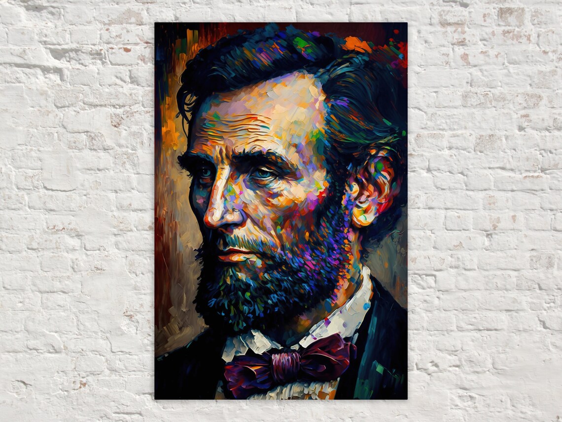 Abraham Lincoln Painting Reproduction, Presidential Print