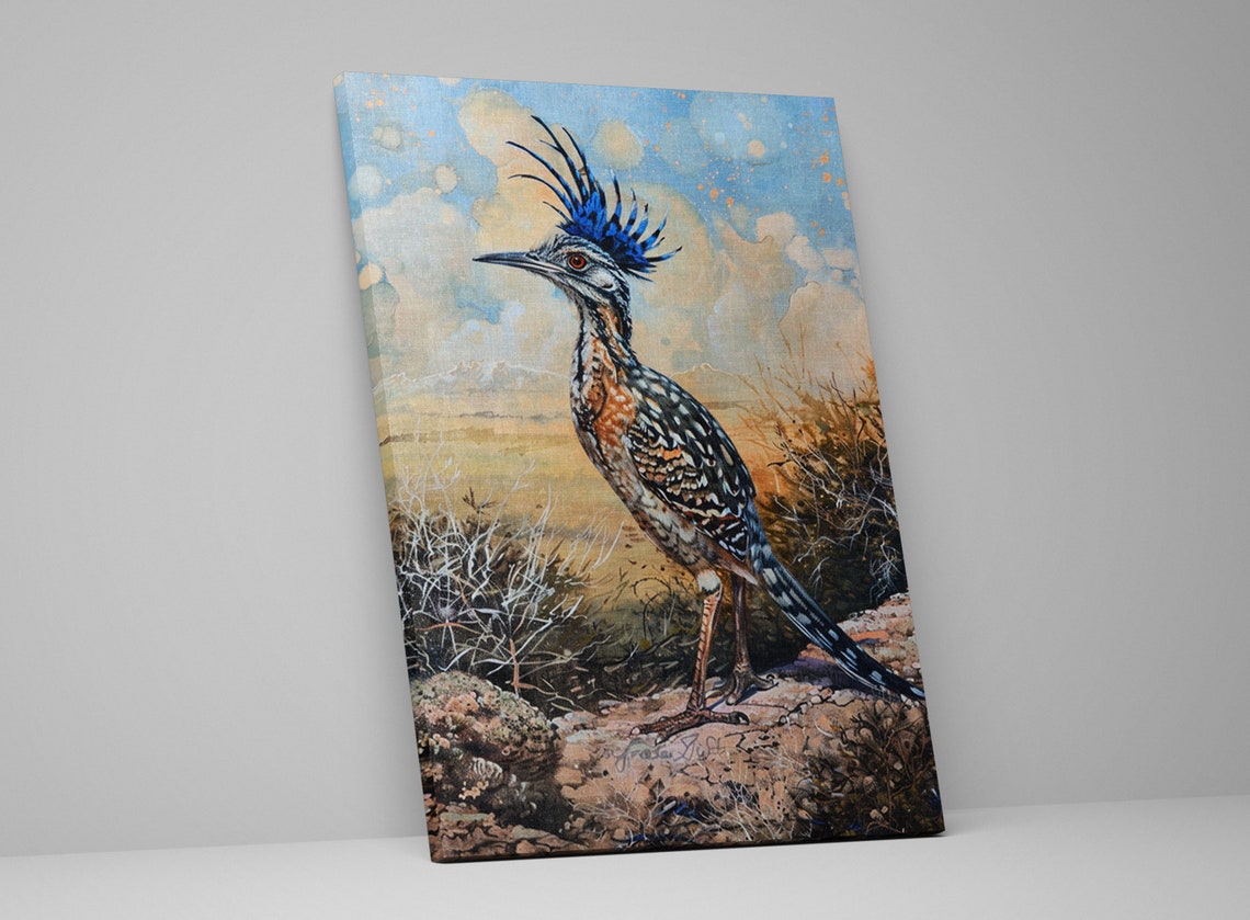 Greater Roadrunner Desert Bird Detailed Wildlife Southwest Art Poster - Image 5
