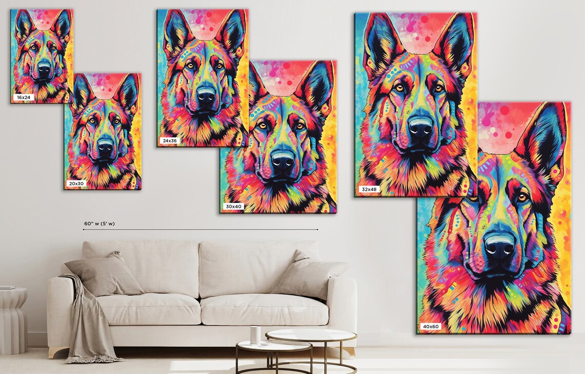 German Shepherd Dog Pop Art Portrait Art Print - Image 5