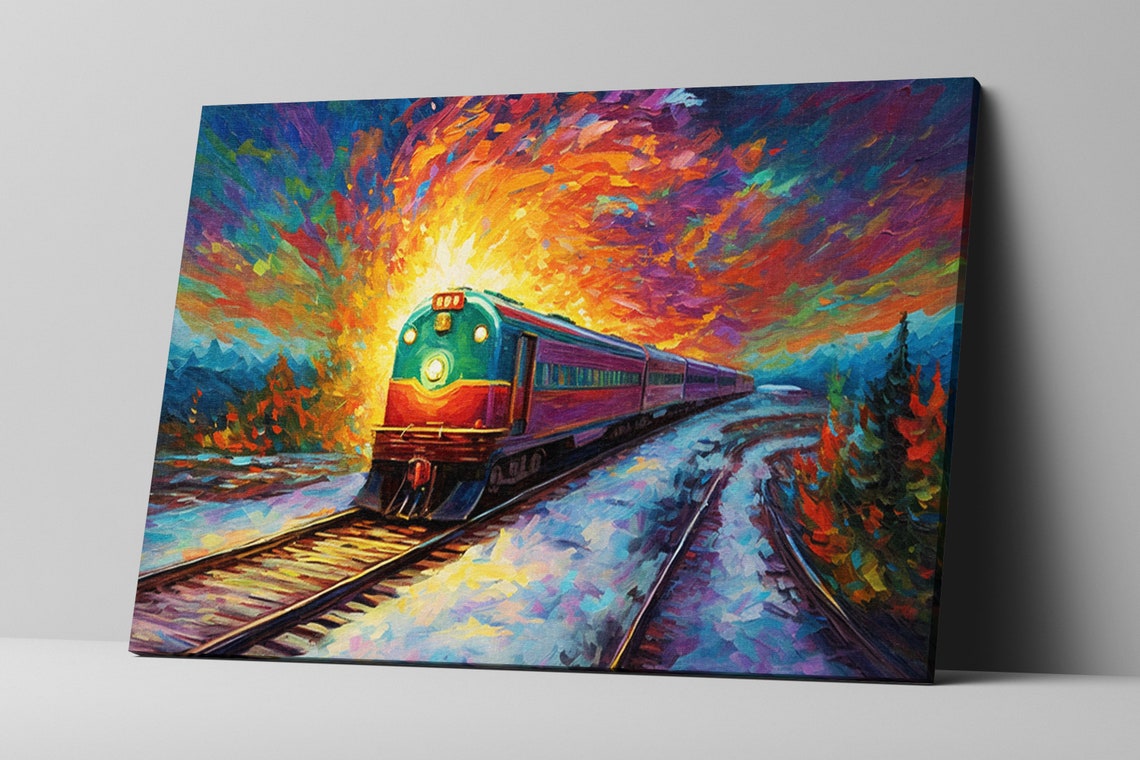 Dynamic Railroad Cargo Transport Print Giclee Print On Gallery Wrapped Artist Ready To Hang Available In Extra Large Sizes - Image 5