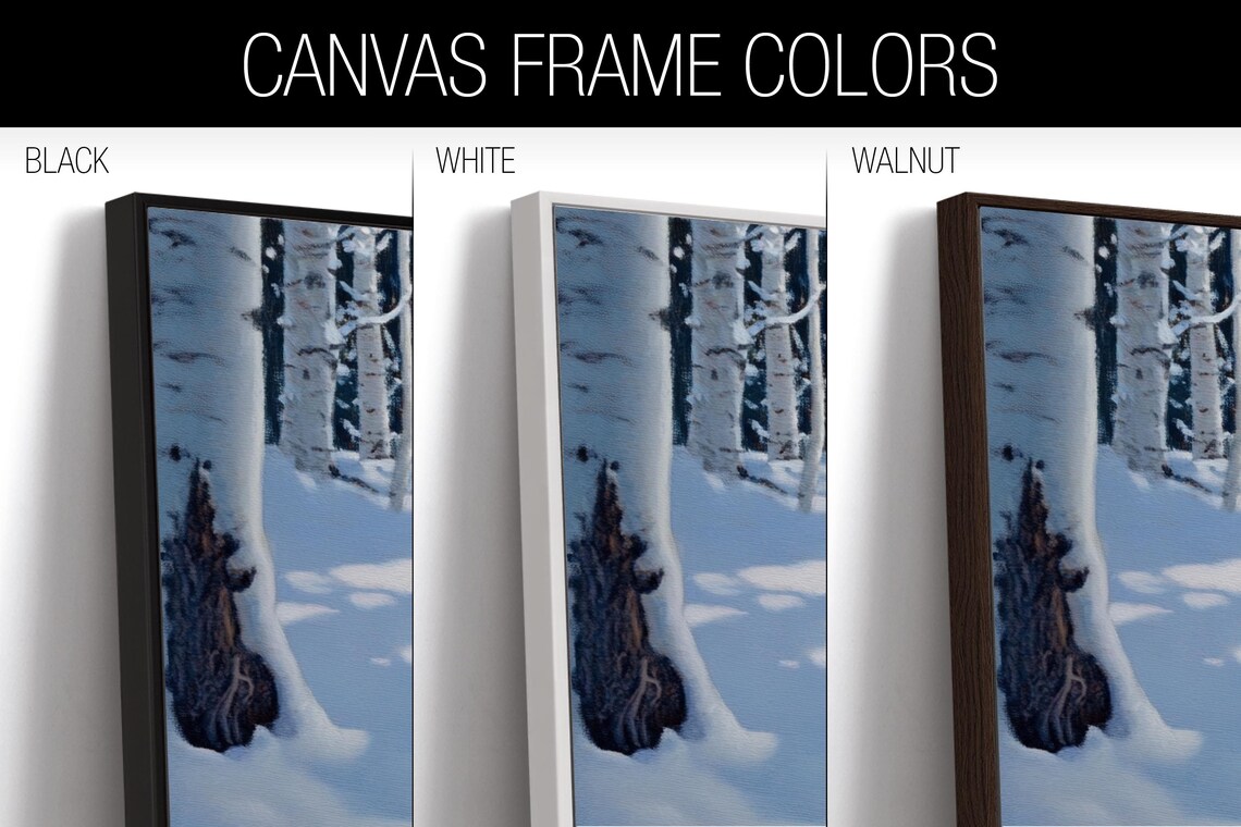 Snowy Aspen Tree Forest Winter Wall Art Print - Image 2