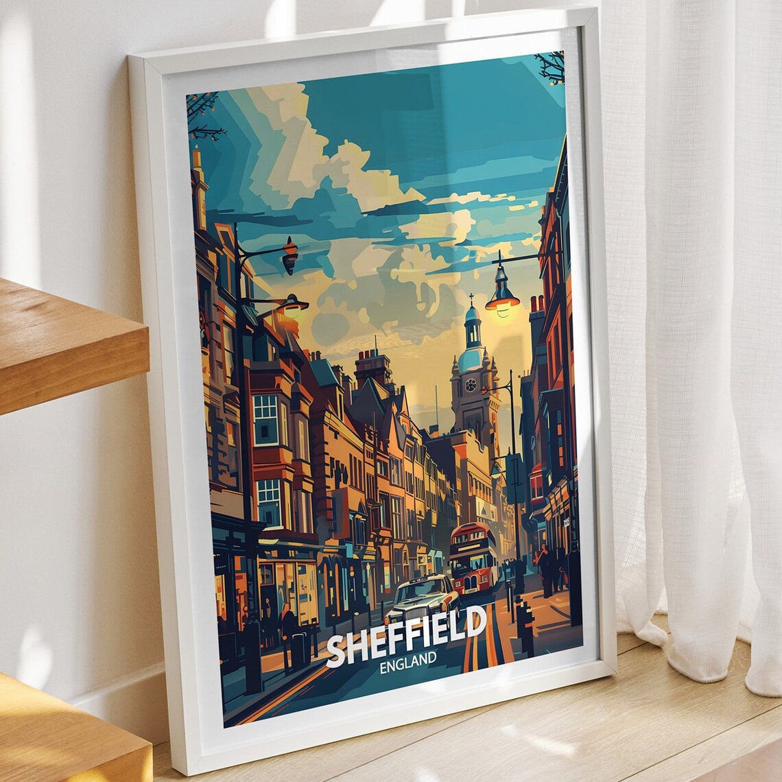 Sheffield Travel Print England Sheffield Art Poster England Travel Poster United Kingdom Wall Art English Art Decor