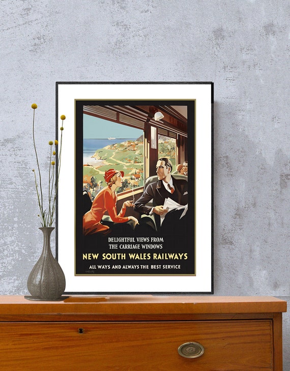 New South Wales Railways Vintage Travel Poster Poster Paper Or Print Gift Idea Wall Decor