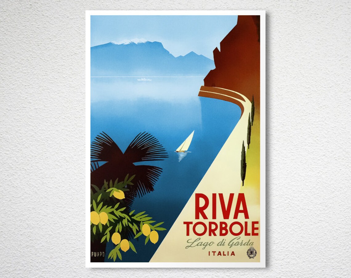 Riva Torbole Lago Di Garda Vintage Travel Poster - Image 2