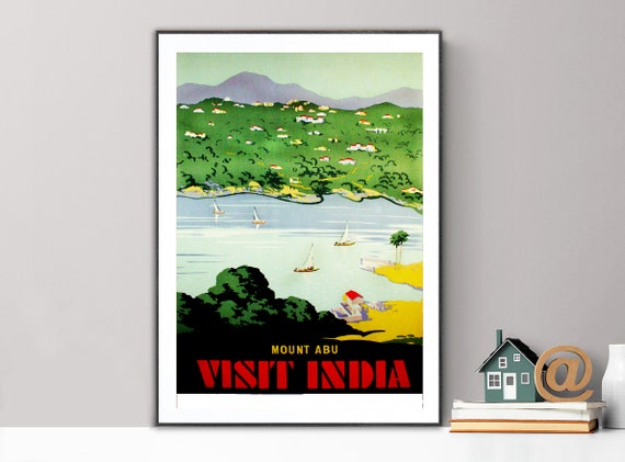 Visit India Mount Abu Vintage Travel Poster Poster Paper Or Print Gift Idea Wall Decor