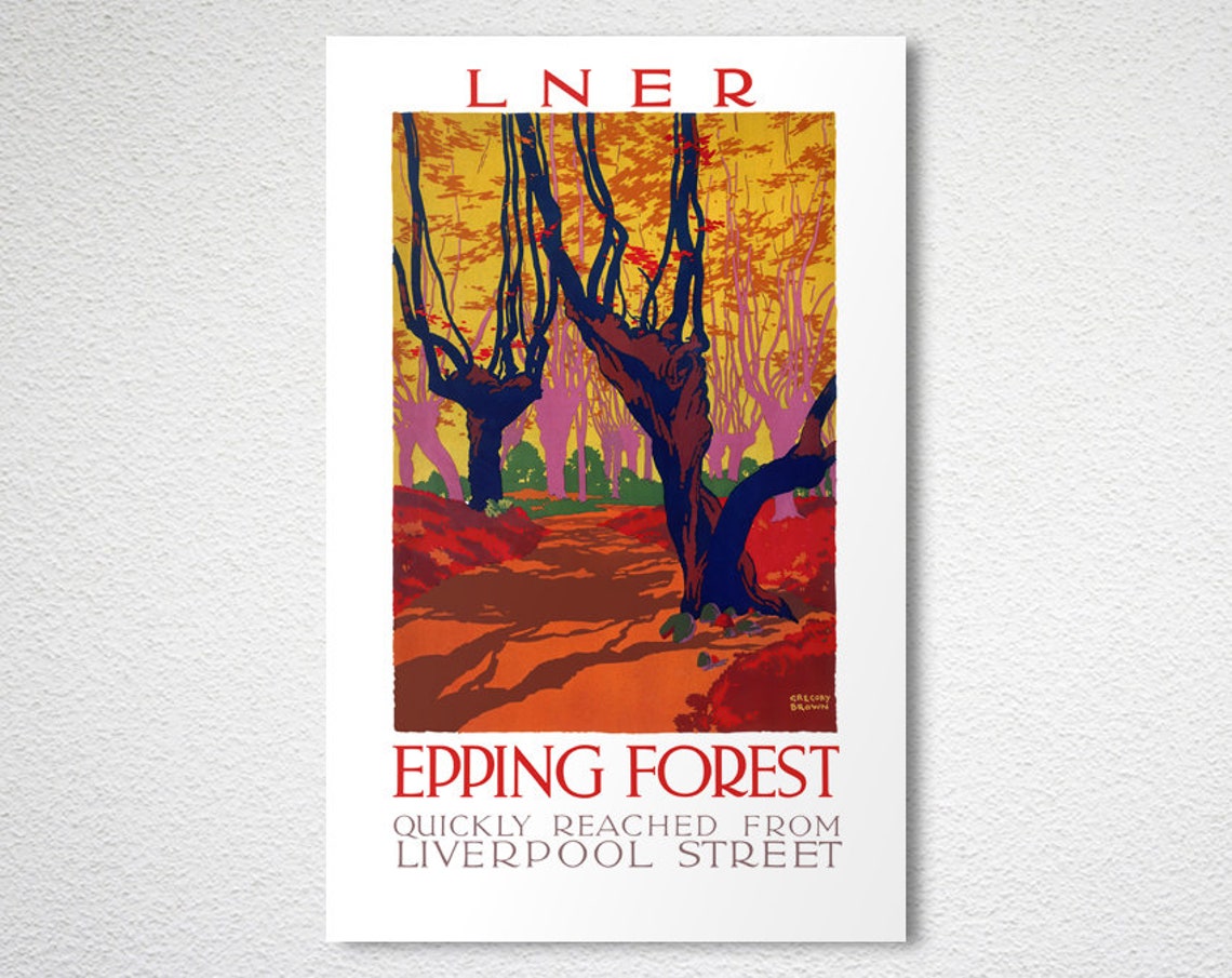 LNER Epping Forest Vintage British Railway Autumn Woods Travel Poster - Image 2
